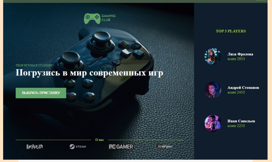 Сайт геймеров